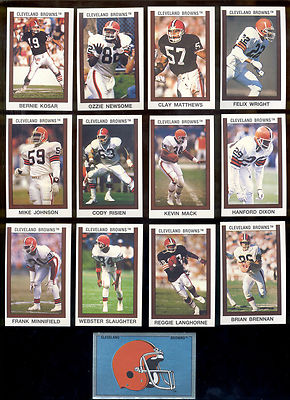 1989 Cleveland Browns Sticker Set BERNIE KOSAR OZZIE NEWSOME CLAY MATTHEWS MACK