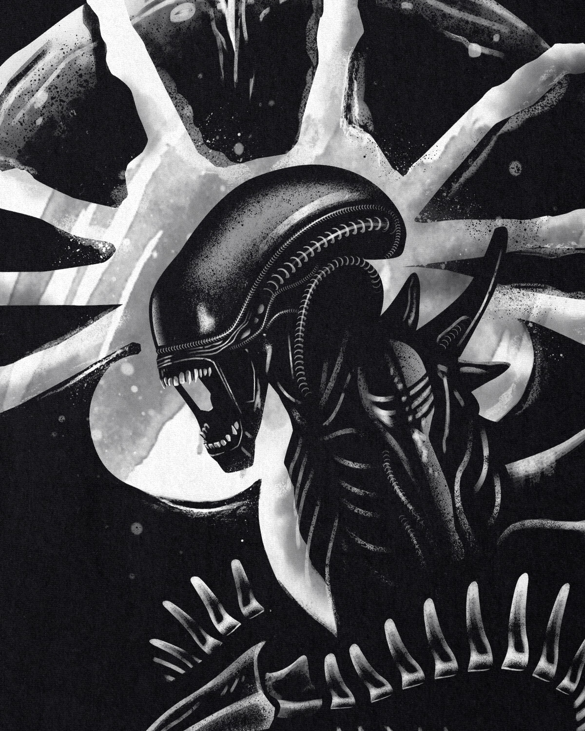 T-shirt uomo Alien Universe con xenomorfo foto 2