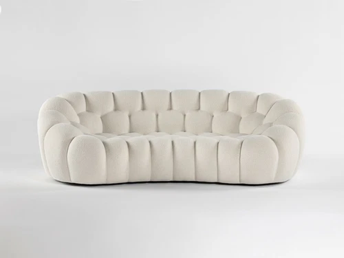 Roche Bobois Bubble 2 Curved 3-4 Seat Sofa Orsetto Ivory *4 Month Delivery Time*