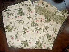 JCP HOME One Tier Curtain Pair vintage Y2K NEW 57"x36" Ruffled Tan Green Gingham