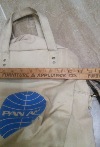 Vintage 80s PAN AM AIRLINES Holidays Europe 1987 Canvas Tote Bag Tan W/ Strap - Bild 8 von 9
