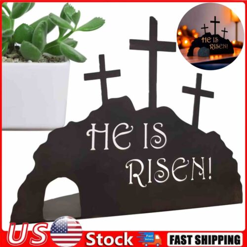 He is Risen Metal Empty Tomb Easter Scene Resurrection Party Scene Decor