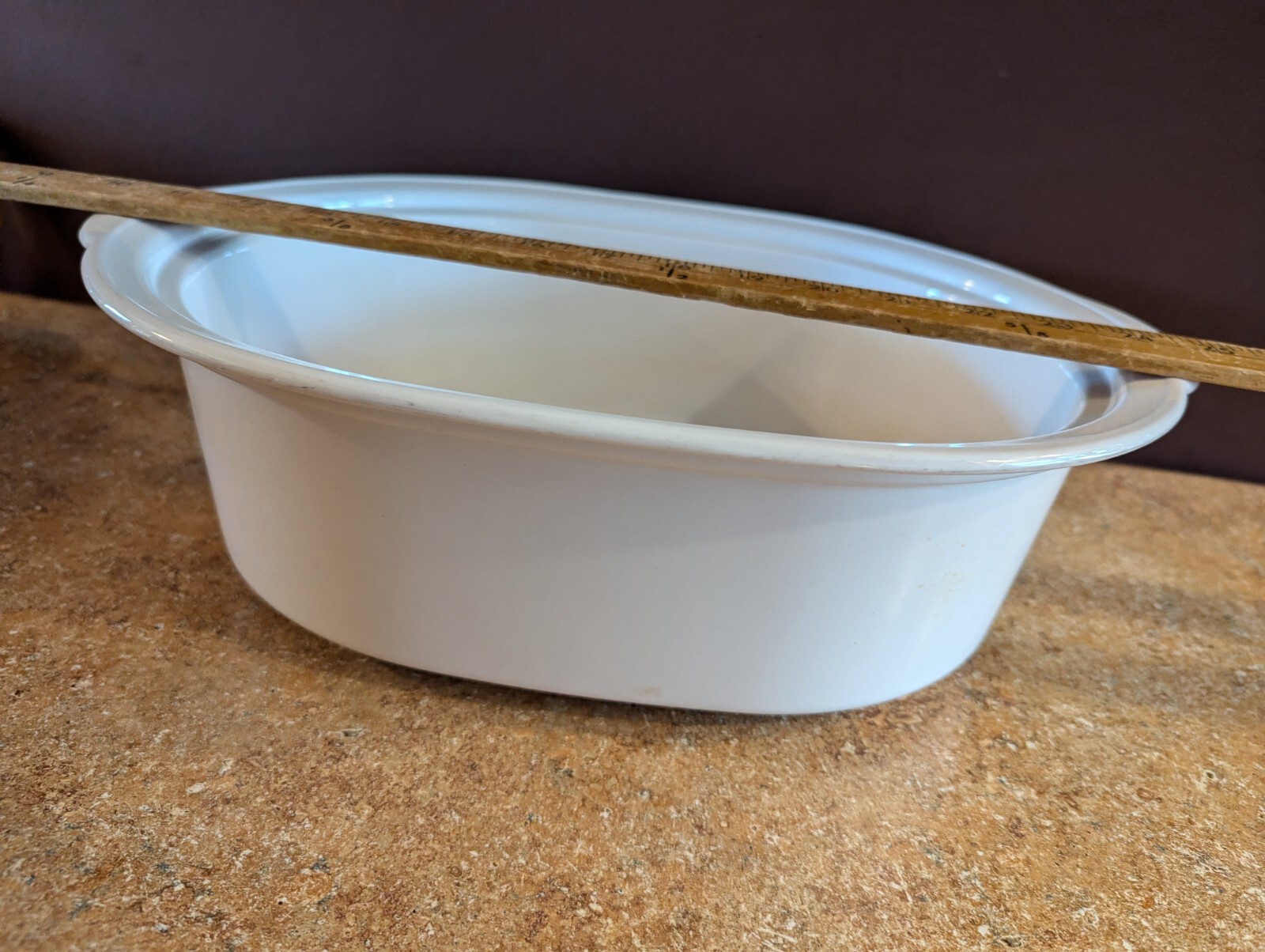 Large Corningware Slowcooker White Ceramic Liner about 10 x 13 x 4