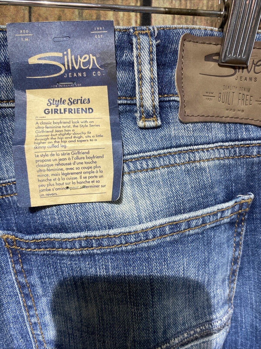 Silver Jeans, Women's Size 31/27, Blue, Denim, Girlfriend