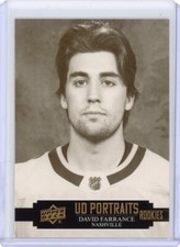 2021-22 Upper Deck David Farrance UD Portraits Rookies Nashville Predators