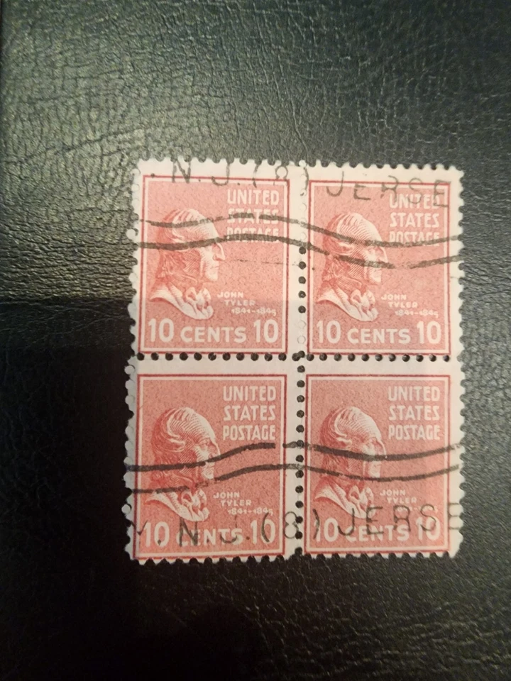 10 Cent Block Of 4 Postage Stamps. JOHN TYLER. - Image 3 of 4
