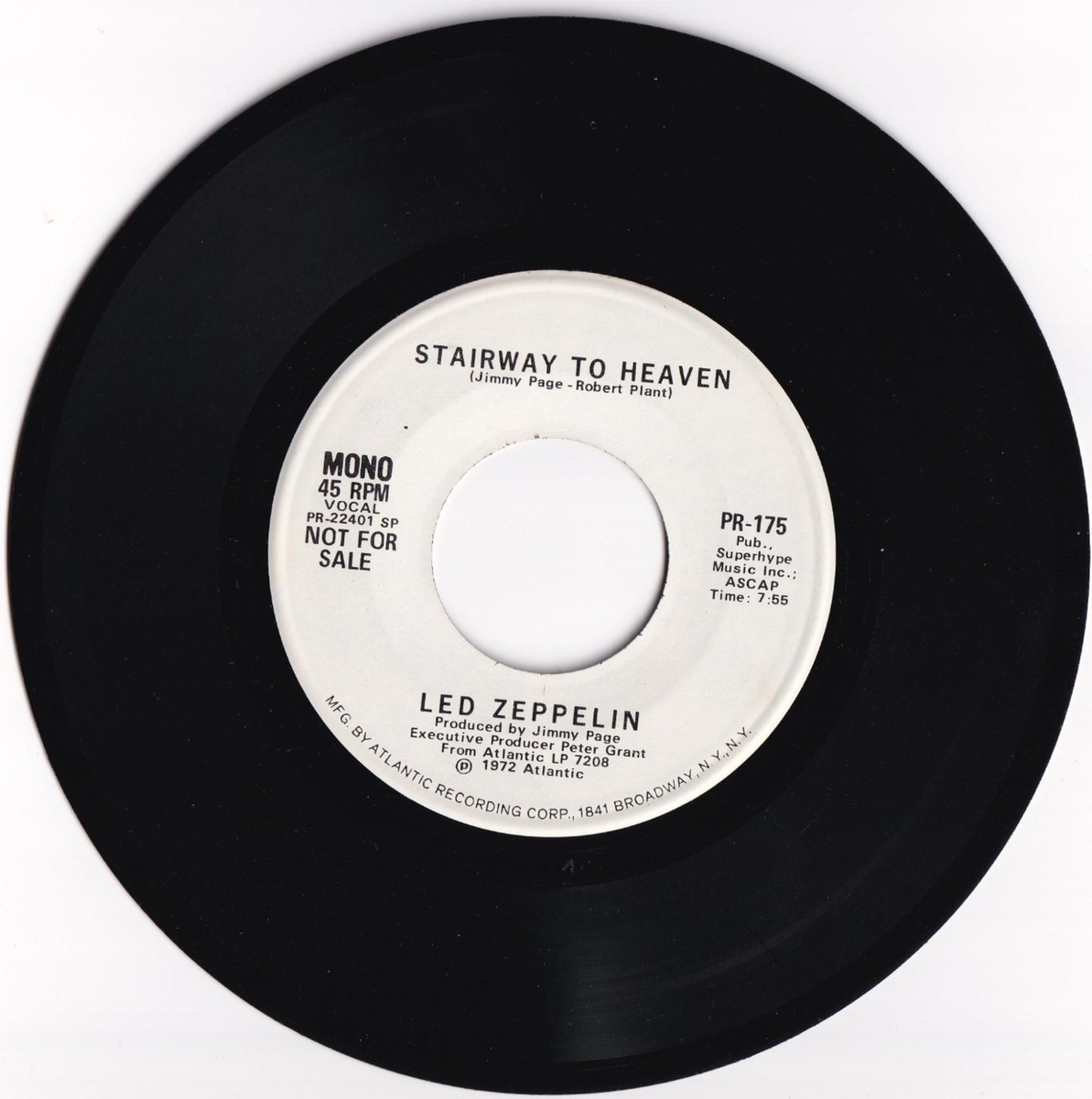 Led Zeppelin Stairway To Heaven PROMO 45 1972 with Pic Sleeve RARE