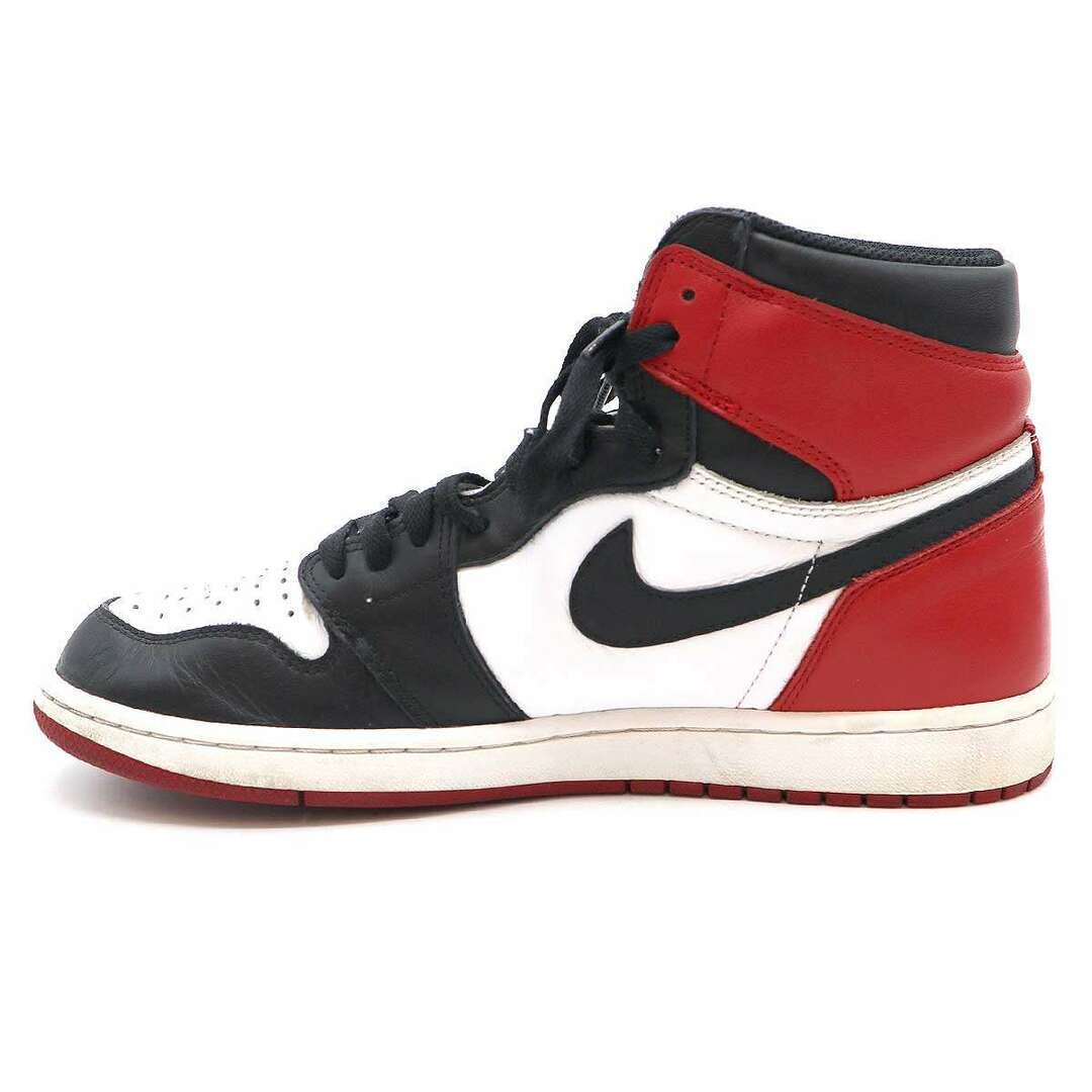 Nike AIR JORDAN 1 RETRO HIGH OG BLACK TOE SNEAKERS RED 28.5cm 