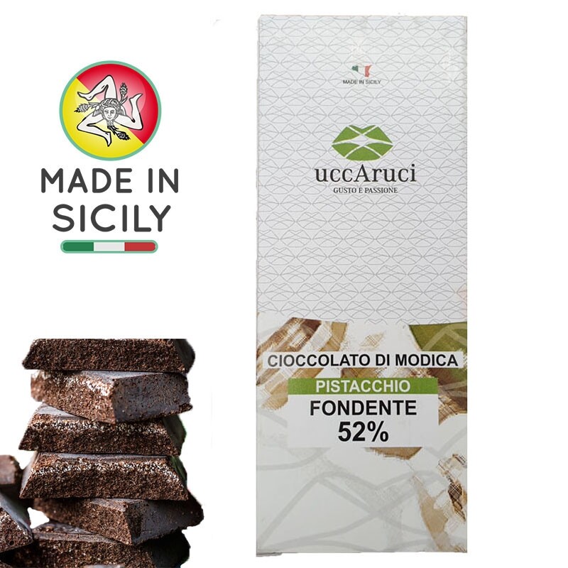 Cioccolato di Modica Pistacchio 100g - UCCARUCI - Offerta 5 Pezzi
