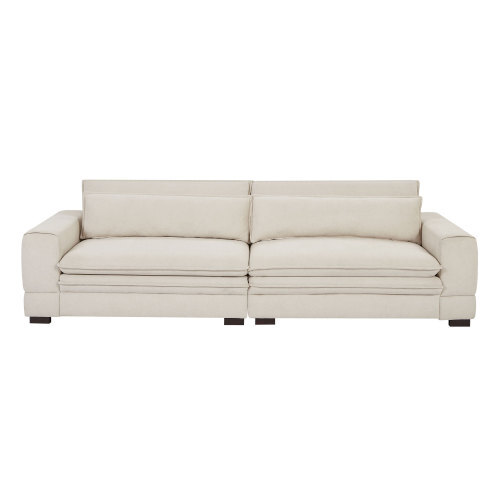 Mid-century Sofa Couch Modern Upholstered Couch For Livingroom Home Office Beige