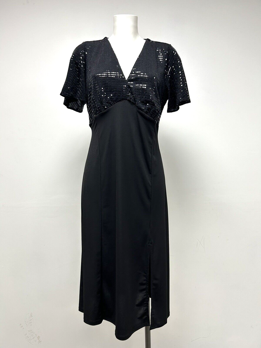 Ex Wallis Sequin Party Evening Sparkly Midi Dress Sizes 10 12 14