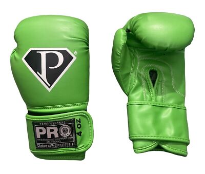 Pro Boxing Gloves 4oz kids  5-6 years old , Sparring Gloves Training Bag GREEN