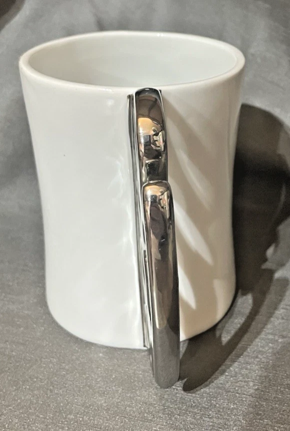 "Taza de café de cerámica FISTICUP Knockout Fred con mango de novedad de nudillo de latón 4""" Foto 4 de 4