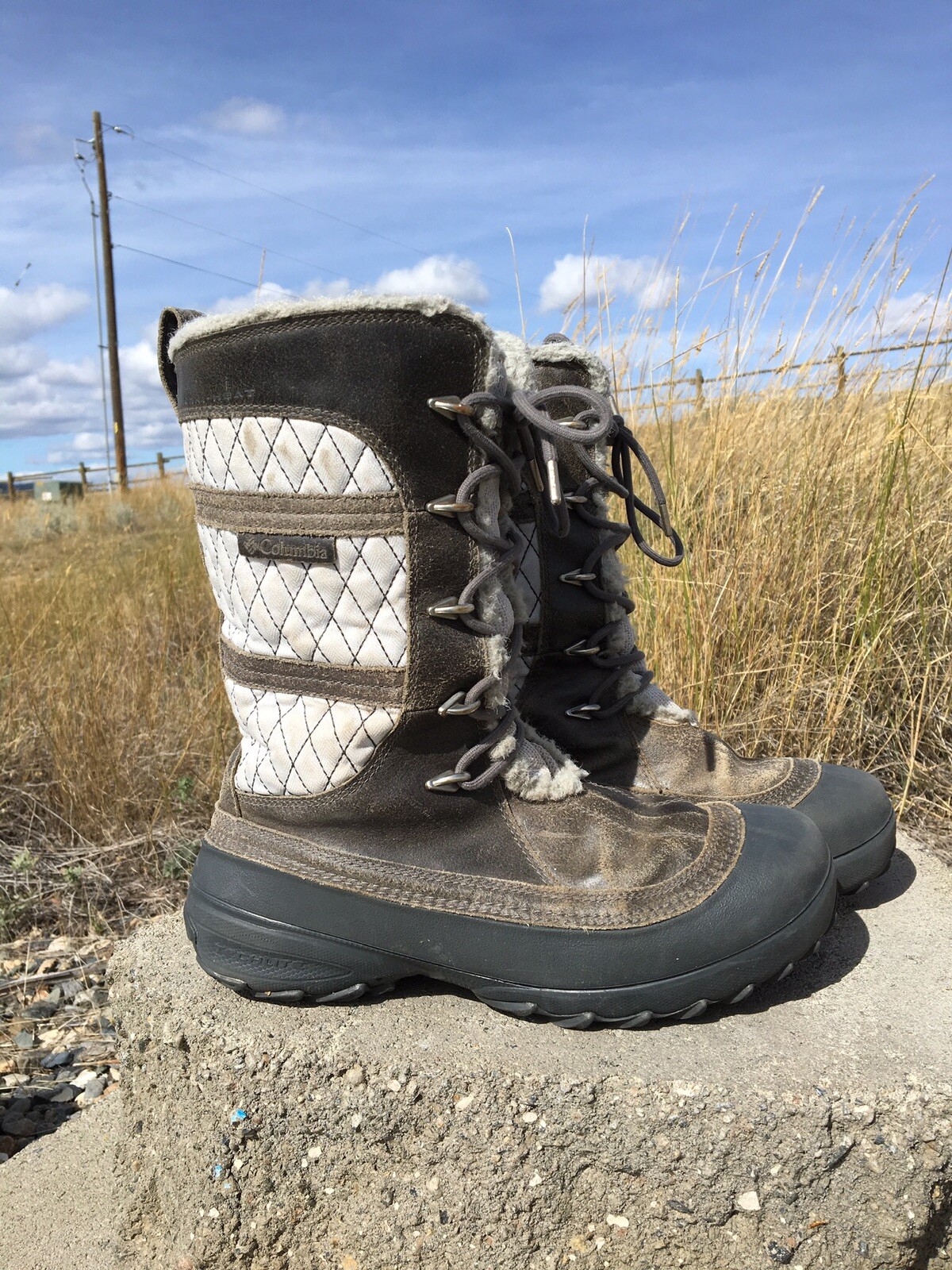 Columbia TechLite Omni Grip Laced Up Snow Winter Boots Gray Size 8 Women’s image 7
