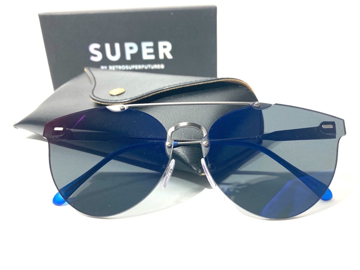 Super by RetroSuperFuture mirrored sunglasses Classic Black Matte Mirror main image 4