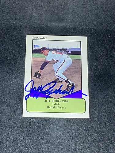 Jeff Richardson 1990 ProCards #497 Buffalo Bisons Auto Autographed Signed Card