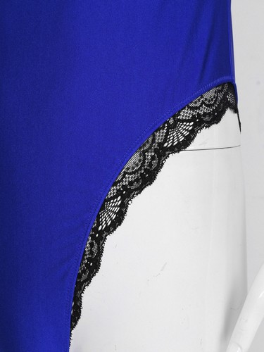 Body ceñido al cuerpo con ribete de encaje para hombre Sissy camiseta sin mangas lencería de leotardo ropa de dormir mameluco - Imagen 28 de 37