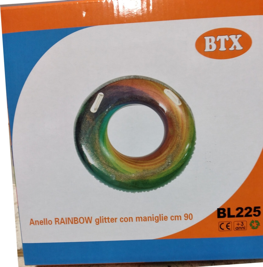 SALVAGENTE RAINBOW GLITTER CON MANIGLIE CM 90