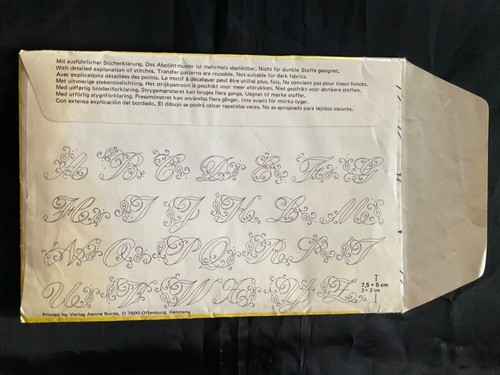 VINTAGE ‘80S BURDA 3000 FANCY ALPHABET REUSABLE TRANSFER LETTERS MONOGRAM UNCUT - Picture 2 of 3