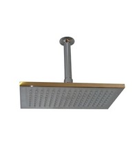 All Metal Chrome Rectangular Rain Shower Head  & Ceiling Mounted Shower Arm