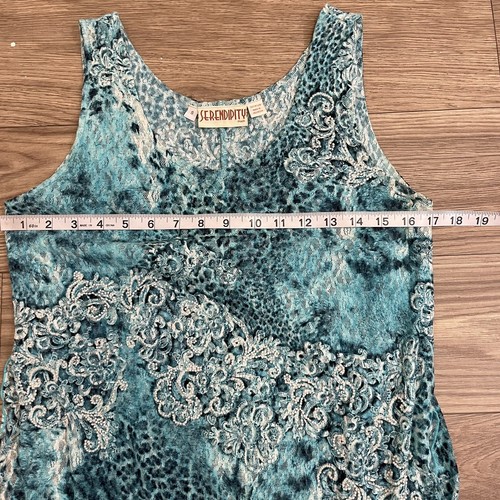 Serendipity 90s Blue Animal Print Floral Lace Mesh Beaded Layered Maxi Dress S - Picture 8 of 12
