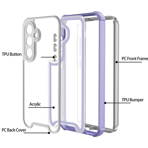 Ergonomic Rugged Clear Back Cover+Front Bumper For Samsung Galaxy S25+/S24 Ultra - Picture 7 of 15