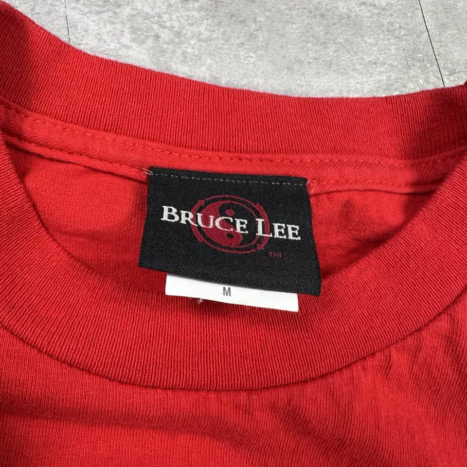 Camiseta vintage Bruce Lee para hombre roja mediana kung fu y2k ninja Foto 2 de 4