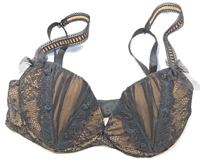 NWOT Chantal Thomass for Victoria's Secret Bra Super Sexy Black Sheer Lace 34C