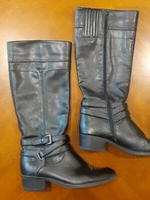 Unisa Black Faux Leather Riding Boots Sz 8