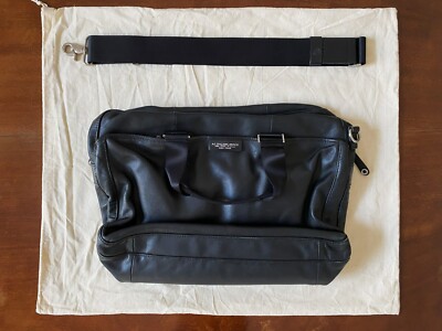 A.G. SPALDING & BROS LEDER TASCHE SCHULTERTASCHE DUFFLE TRAVEL BAG LEATHER BLACK