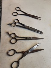 Antique German / France Barber Shears Hairstylist Scissors and others lot of 4