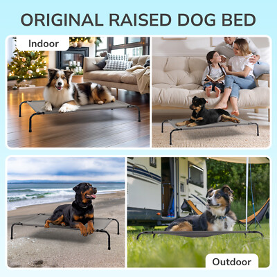 50'' Cool Elevated Dog Bed Sleep Outdoor Raised Pet Cot Durable Steel Frame