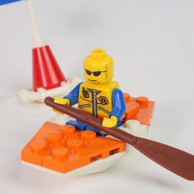RARE LEGO City: Coast Guard Minifig In Kayak - COMPLETE - No Box/Instructions