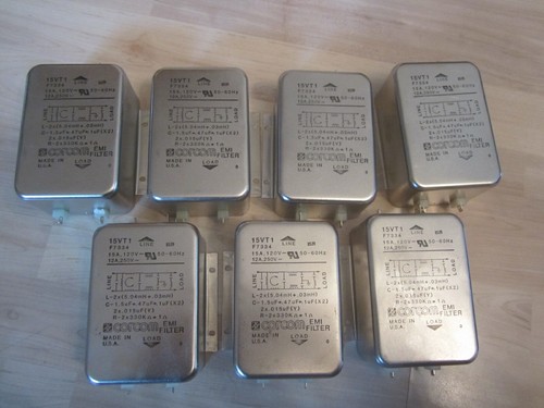 7 x Corcom EMI - Filter 15VT1 12 A 15A 120/250V 50-60Hz Made in USA