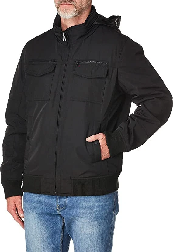 Tommy Hilfiger Men s Water Wind Resistant Bomber Jacket Big