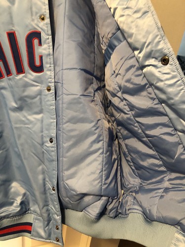 Chicago Cubs Majestic Cooperstown Collection Bomber Quilted Satin Jacket New L - Picture 4 of 6