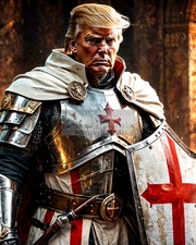 PRESIDENT DONALD TRUMP AS KNIGHTS TEMPLAR CHRISTIAN SOLDIER 8X10 AI PHOTO