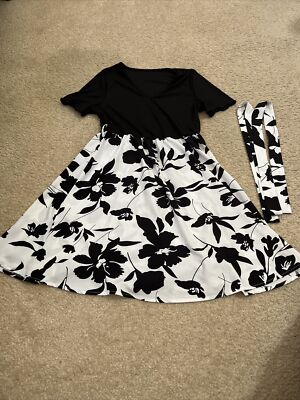knee length dresses for ladies Final Sale Plus Size Halter Maxi Dress in Black & White – Chic And Curvy main image 0