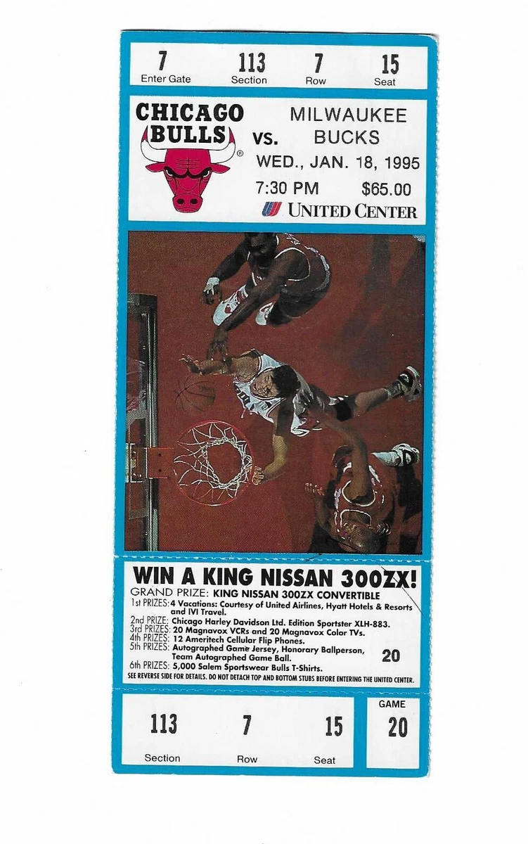 Basketball Chicago Bulls 1995 Vintage Sports Ticket Stubs for sale