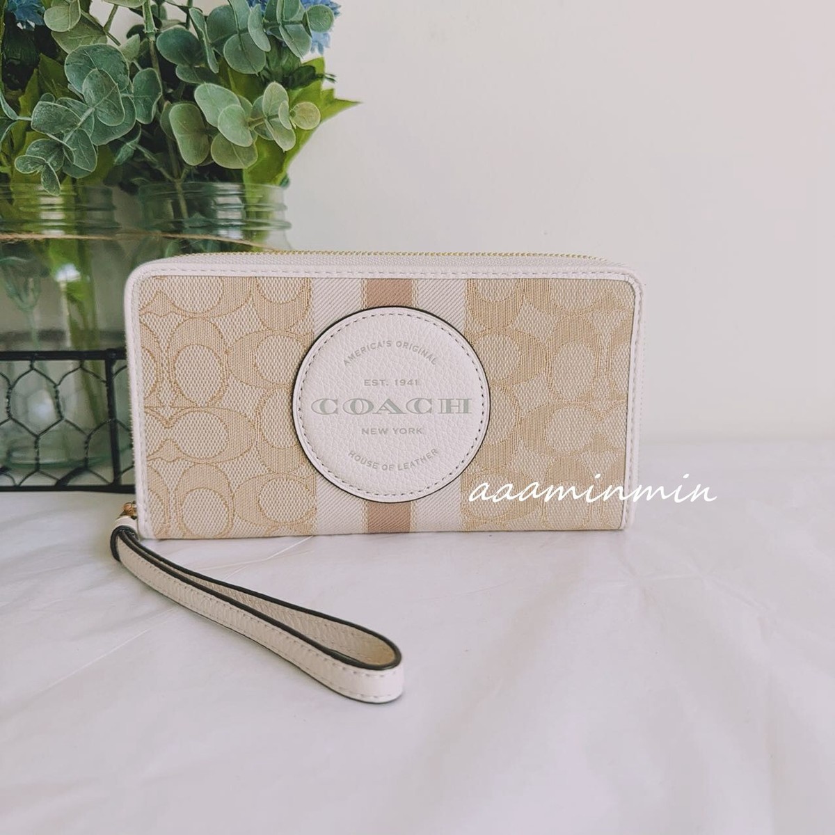 COACH コーチ DEMPSEY PHONE WALLET 長財布【送料0/国内即発】 NWT Coach Dempsey Large Phone Wallet In Signature Jacquard