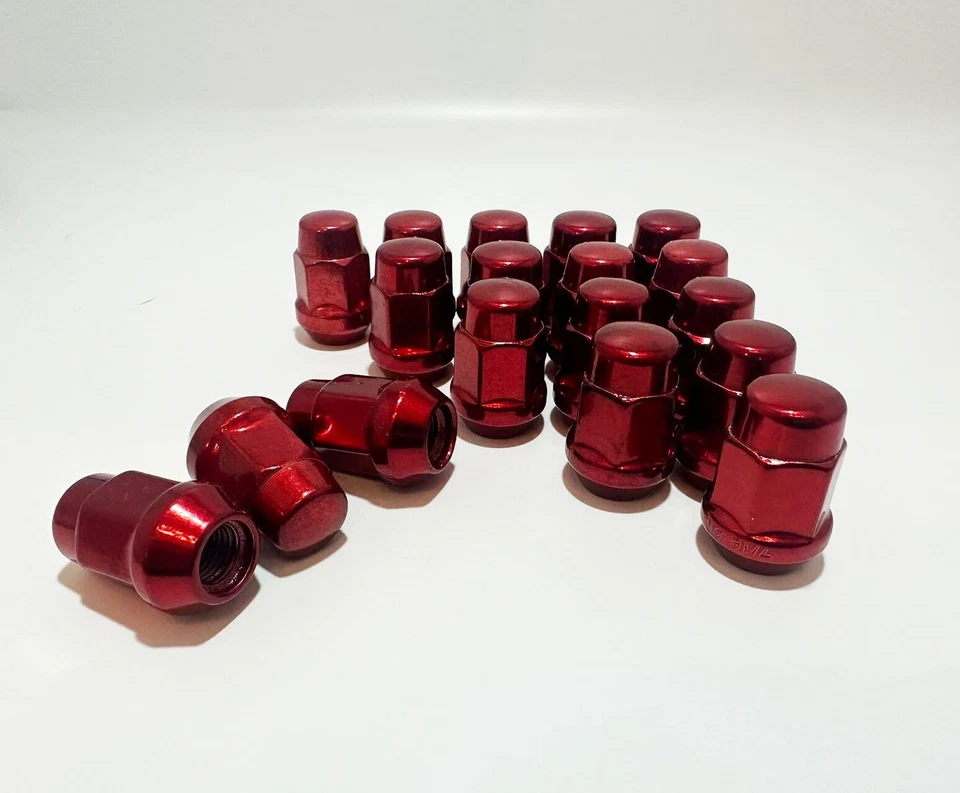 20pc Pontiac Lug Nuts Bulge Acorn 7/16 For Firebird Tempest GTO Red Wheel Nut - Image 2 of 4