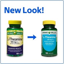Spring Valley L-Theanine Capsules Dietary Supplement-100 Mg-100 Count, FREE SHIP