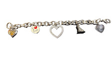 Stainless Steel I Love Dogs Charm Bracelet 7.5in Dog Lover Jewelry