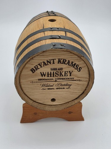 Bryant Kramss Whiskey Wooden Barrel Display Wildcat Distillery Bar Decor