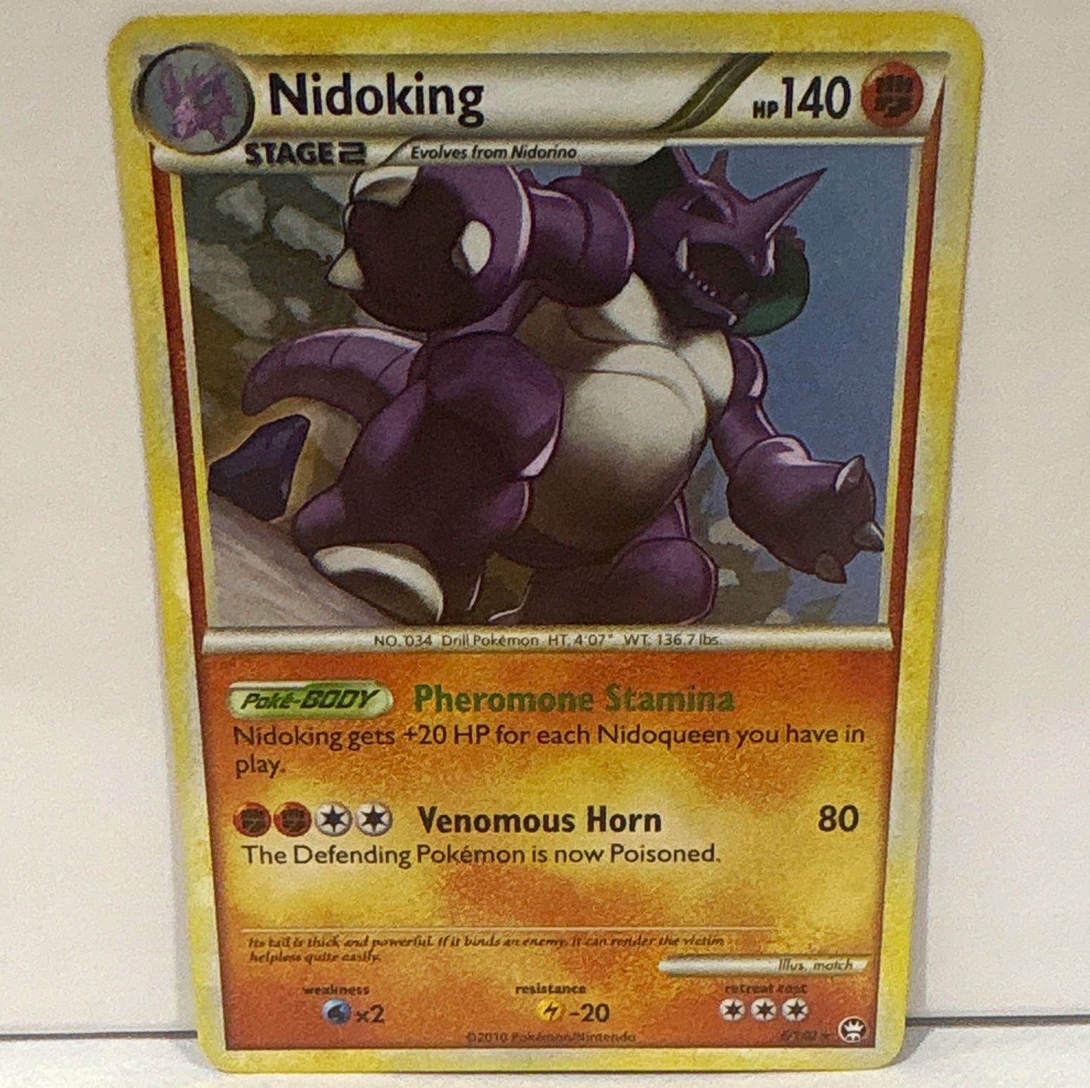Nidoking 6/102 Triumphant Holo Rare English Pokemon TCG Stage 2 LP/MP