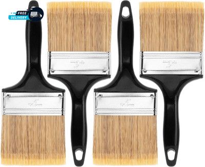 Paint Brushes 4 Inch 4 Pack Flat Paint Brushes for Walls Furniture and Wood