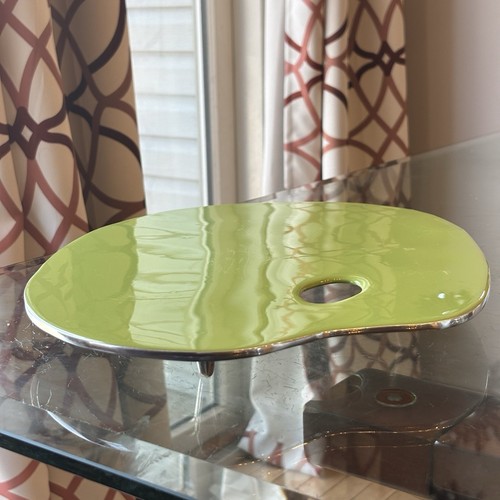 Lunares Home Lime Green Artist Metal Palette Cheese Serving Platter Tray - Picture 8 of 18