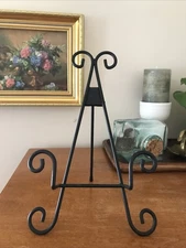 Wrought Iron Easel Stand Art Picture Plate Book Holder Display 11” Tall