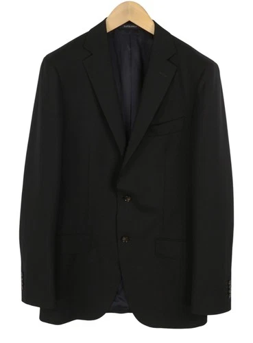 SUITSUPPLY Men Blazer Sienna Single Breasted UK38L Black 150'S Wool Notch Lapel image 2