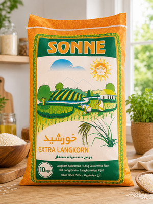 10 Kg Khorshid Sonne Darbari Reis Extra Langkorn Reis, Basmati Rice